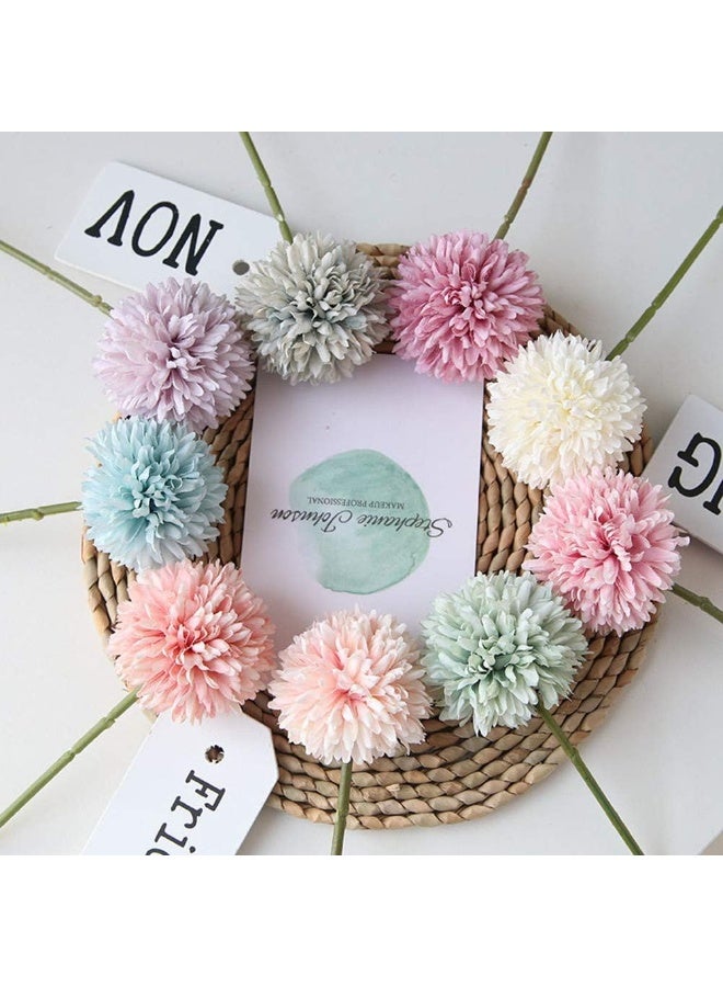 Homyu (اللحوم الوردي) - الزهور الاصطناعية كريزانتيموم كرة الزهور باقة 10 قطع هدية للأشخاص المهمين الأخلاق المجيدة لمكتب المنزل حفلات مقهى وحفلات الزفاف ((الشمبانيا الوردي) - Image 5